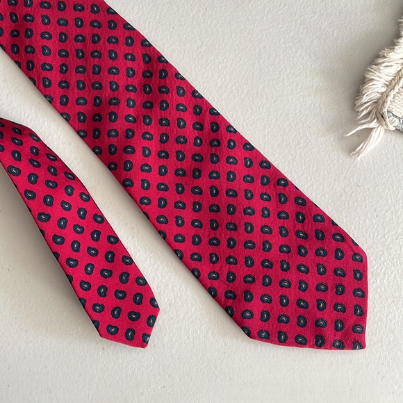 Zenitti Irish poplin silk blend Foulard pattern tie - Picture 2 of 5